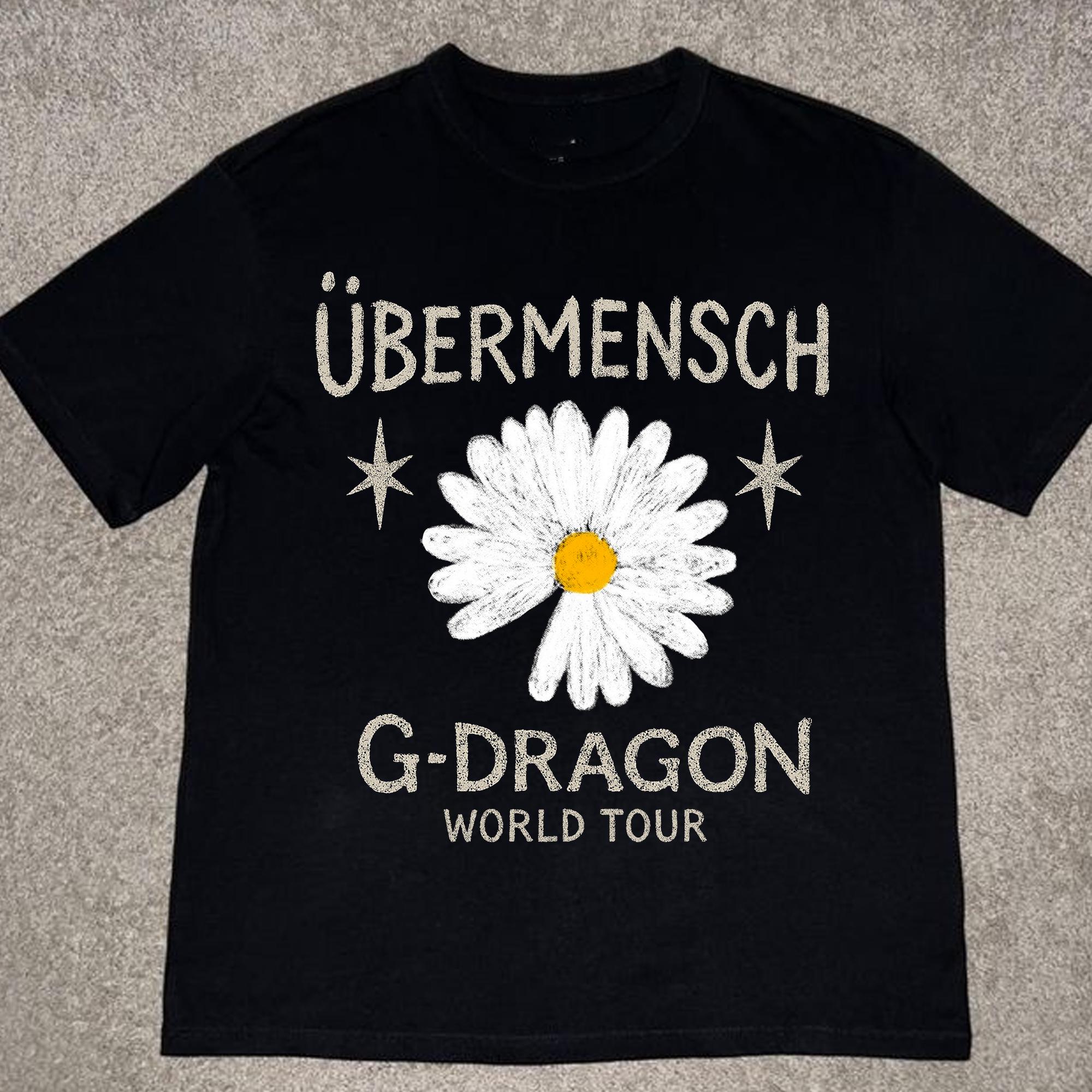 アイドル G-Dragon 2017 World Tour T-Shirt G Dragon T Shirt Fashion Hip Hop G-DRAGON Print T-shirt Kpop