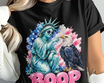 Boop Eagle PNG, Funny Patriotic Statue of Liberty Shirt Design, Vintage 4th of July PNG, Independence Day Gift, Retro Merica Eagle Graphic