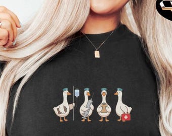 Funny Nurse Goose PNG: Sarcastic RN Graduation Medical Humor Design (Digital Download)