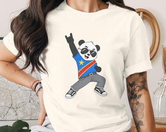 Congo Flag Panda PNG, Democratic Republic of Congo Shirt Design, African Pride Digital Download, Country Flag PNG