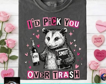 Funny Opossum Valentine PNG: Y2K Bookish Design (Digital Download)