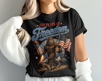 250 Years of Freedom Bigfoot PNG, Patriotic Sasquatch Shirt Design, Fourth of July Digital Download