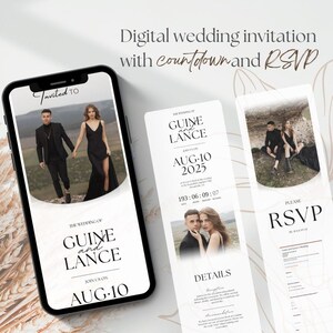 Digital Wedding Invitation with Countdown Timer & Trackable RSVP | Web Canva Template for Your Perfect Wedding