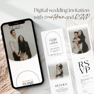 Digital Wedding Invitation - Canva Template with Countdown Timer & Trackable RSVP - Perfect for Your Wedding Website!