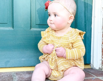 Cusco Baby Dress and Romper PDF Sewing Pattern, including sizes Newborn - 4 years, Baby Dress Pattern, Baby Top, Baby Knit Dress Pattern