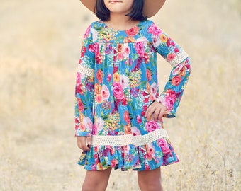 Aspen Knit Dress and Top PDF Sewing Pattern, including sizes 12 months - 14 years, Girls Dress Pattern, Knit Dress Pattern, Top Pattern