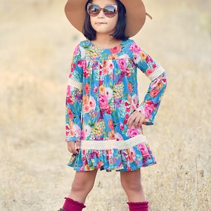 Aspen Knit Dress and Top PDF Sewing Pattern, including sizes 12 months - 14 years, Girls Dress Pattern, Knit Dress Pattern, Top Pattern