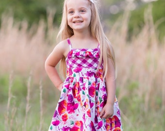 Elba Dress and Top PDF Sewing Pattern, including sizes 12 months-14 years, Girls Dress Pattern, Girls Tank Top Pattern