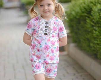 Lassen Pajama Set & Nightgown PDF Sewing pattern, including sizes 12 months - 14 years, Unisex Pajama Pattern, Nightgown Pattern