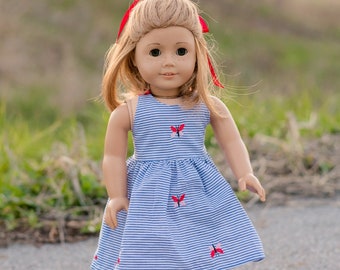 Eden Doll Dress PDF Sewing Parttern, including doll sizes 15" and 18", Doll Dress Pattern