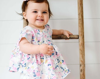 Baby Hadley Knit Dress, Top and Tunic PDF Sewing Pattern, including sizes Newborn - 4 years, Pattern for Knit Fabrics