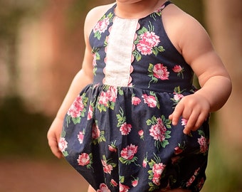 Baby Amsterdam Dress, Top, Romper and Skirted Romper PDF Sewing Pattern, including sizes newborn - 4 years, Baby Dress Pattern