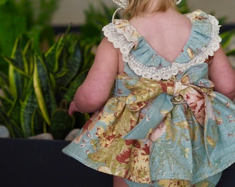 Versailles Baby Top and Dress PDF Sewing Pattern, including sizes Newborn - 4 years, Baby Dress Pattern, Ruffle Neckline