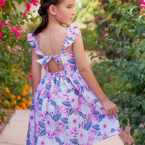 Patron de couture PDF de robe Malibu, y compris les tailles 12 mois-14 ans, patron de robe pour fille, patron de robe d'été