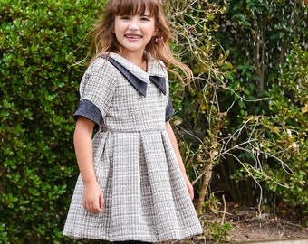 Waldorf Dress PDF Sewing Pattern, including sizes 12 months - 14 years, Long Sleeve Dress, Short Pleated Sleeve, Girls Dress Pattern