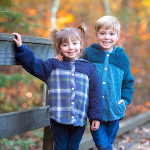 Detroit Unisex Shacket PDF Sewing Pattern, including sizes 12 months - 14 years, Kids Shacket Pattern