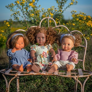 Dublin Doll Dress and Top PDF Sewing Pattern, including doll sizes 13&quot;, 15&quot; and 18&quot;, Doll Dress Pattern