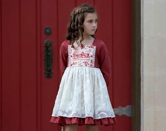 Siena Girl Dress and Top PDF Sewing Pattern, including sizes 12 months - 14 years, Girls Sewing Pattern