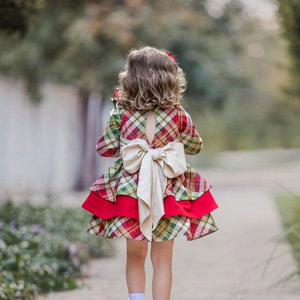 Bremen Dress PDF Sewing Pattern, including sizes 12 months - 14 years, Long Sleeve Dress, Sleeveless, Triple Layer Skirt