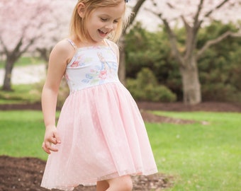 Elba Dress and Tank Top PDF Sewing Pattern, including sizes  12months-14 years, Girls Dress Pattern, Knit Woven pattern