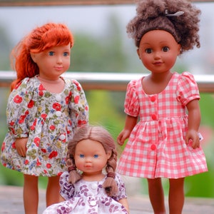 Bonn Doll Dress PDF Sewing Pattern, including doll sizes 13&quot;, 15&quot; and 18&quot;, Doll Dress Pattern