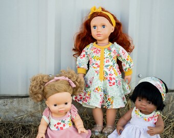 Bloomington Doll Dress and Tunic PDF Sewing Pattern, including doll sizes 13", 15" and 18", Doll Dress Pattern, Doll Tunic Pattern