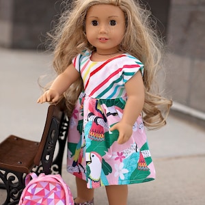 Lorne Doll Dress PDF Sewing Pattern, including doll sizes 15" and 18", Doll Dress Pattern