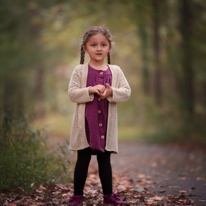 Asheville Cardigan PDF Pattern, including sizes 12 months - 14 years, Girls Cardigan Pattern, Knit Cardigan Pattern