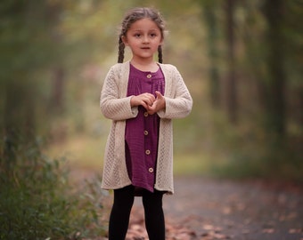 Asheville Cardigan PDF Pattern, including sizes 12 months - 14 years, Girls Cardigan Pattern, Knit Cardigan Pattern