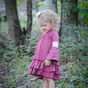 Aspen Knit Dress and Top PDF Sewing Pattern, including sizes 12 months 14 years, Girls Dress Pattern, Knit Dress Pattern, Top Pattern image 5