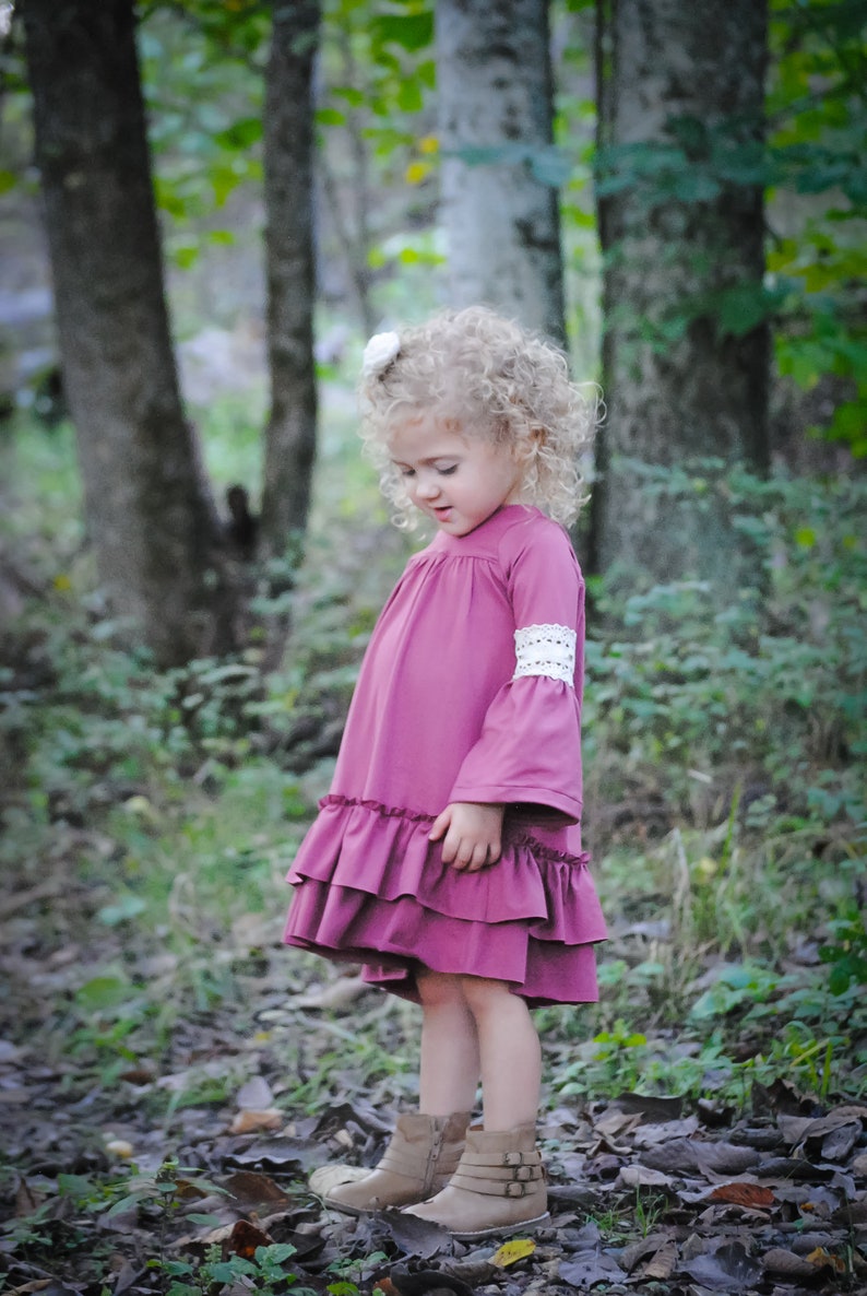 Aspen Knit Dress and Top PDF Sewing Pattern, including sizes 12 months 14 years, Girls Dress Pattern, Knit Dress Pattern, Top Pattern image 5