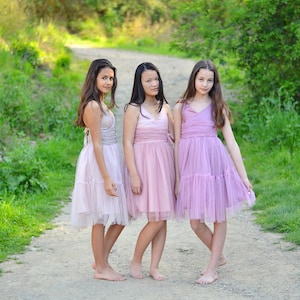 Patrón de costura en PDF para vestido, top y vestido maxi Lexington, incluye tallas de 12 meses a 14 años, patrón de vestido para niñas, vestido de tul, vestido maxi
