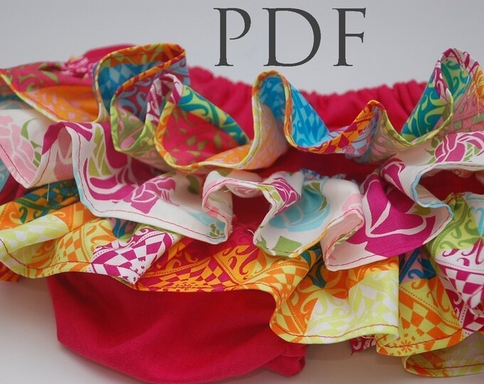 Fancy Pants Diaper Cover PATTERN With Ruffled Layers Baby Bloomer Tutorial, Downloadable PDF