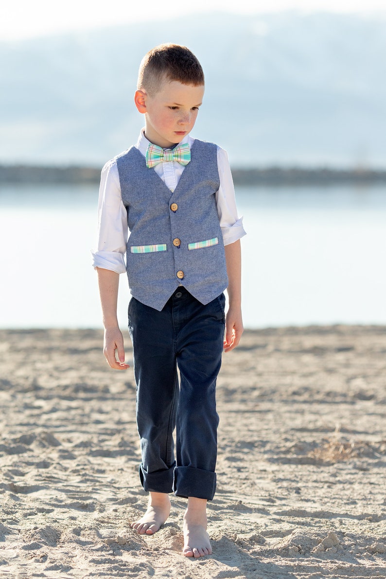 Benton Vest PDF Sewing Pattern, including sizes 12 months 14 years, Reversible Vest Pattern, Boys Vest, Welt Pockets image 5