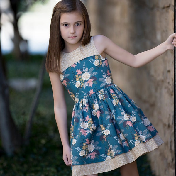 Stirling Dress PDF Sewing Pattern, including sizes 12 months - 14 years, Girls Dress Pattern, Special Occasion Dress