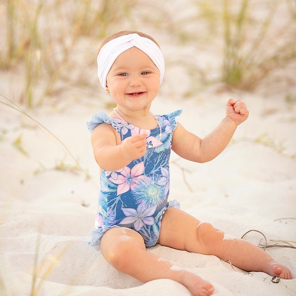 Maui Baby One- and Two Piece Swimsuit PDF Sewing Pattern, including sizes newborn through 4 years, Pattern for Babies