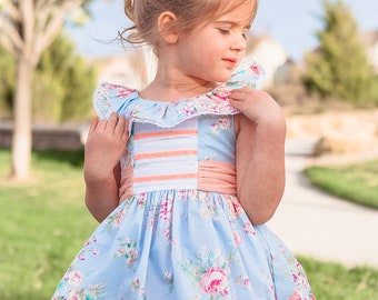 Toledo Dress PDF Sewing Pattern, including sizes 12 months - 14 years, Ruffle Dress, Summer Dress Pattern, Girls Dress Pattern