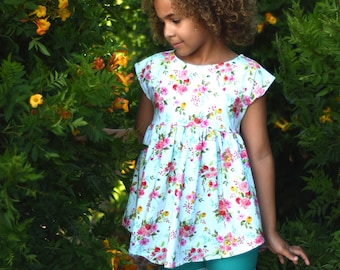 Hadley Dress, Top and Tunic PDF Sewing Pattern, including sizes 12 months - 14 years, Knit Dress Pattern, Girls Dress Pattern, Girls Top