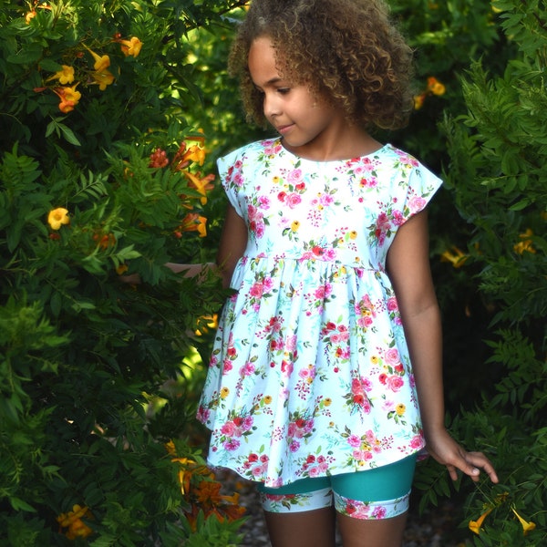 Hadley Dress, Top and Tunic PDF Sewing Pattern, including sizes 12 months - 14 years, Knit Dress Pattern, Girls Dress Pattern, Girls Top