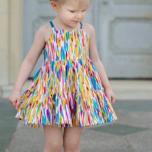 Carmelo Dress PDF Sewing Pattern, including sizes 12 months 14 years, Girls Dress Pattern image 7