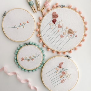 Roseville Hand Embroidery PDF Pattern, Beginner Embroidery Pattern