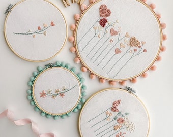 Roseville Hand Embroidery PDF Pattern, Beginner Embroidery Pattern