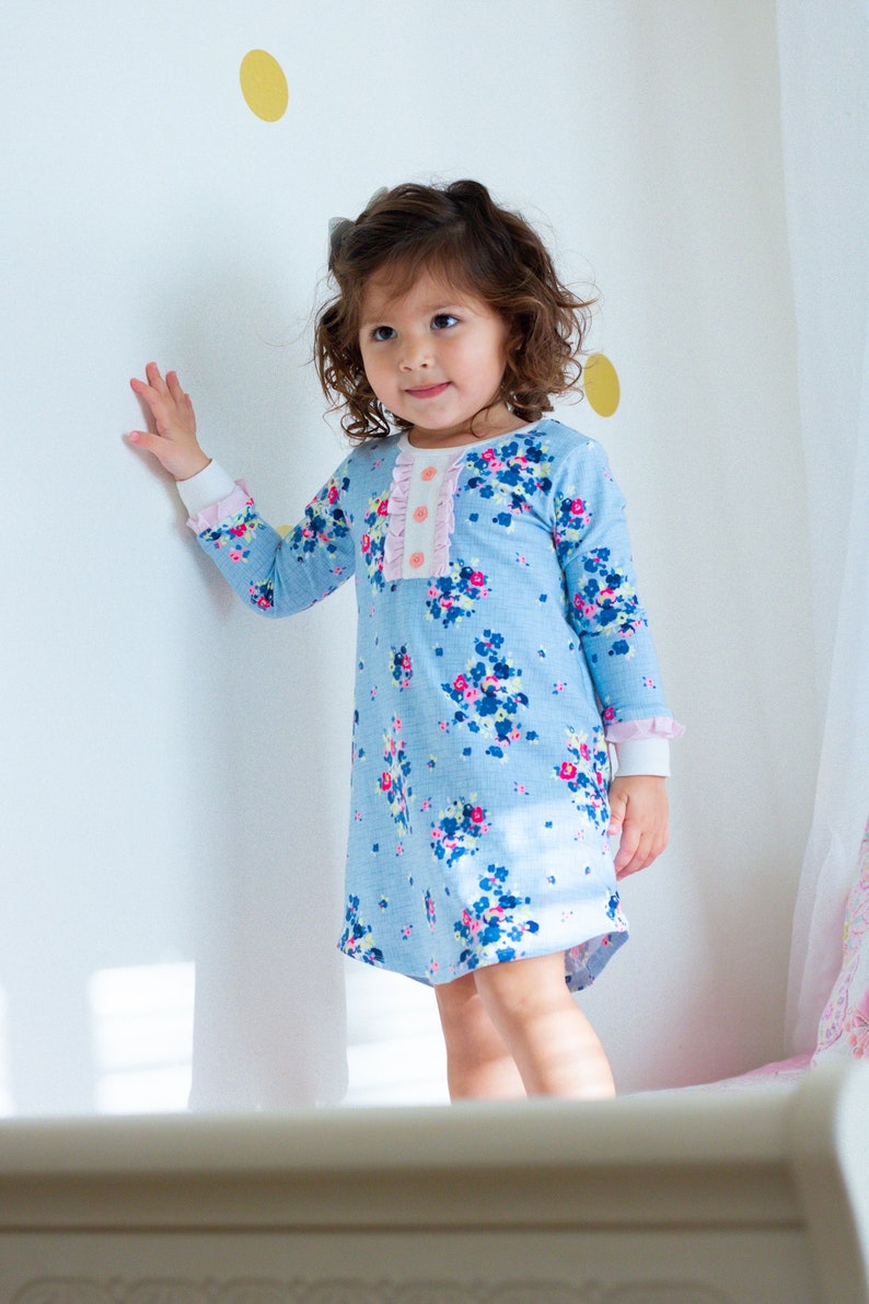 Lassen Pajama Set & Nightgown PDF Sewing pattern, including sizes 12 months 14 years, Unisex Pajama Pattern, Nightgown Pattern image 5