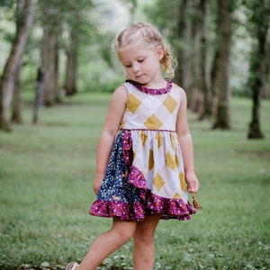 Maleny Dress PDF Sewing Pattern, including sizes 12 months - 14 years, Girls Dress Pattern