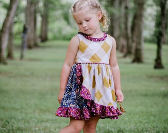 Maleny Dress PDF Sewing Pattern, including sizes 12 months - 14 years, Girls Dress Pattern