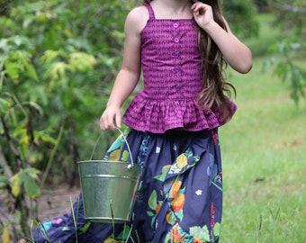 Byron Bay Top and Maxi Skirt PDF Sewing Pattern, including sizes 12 months - 14 years, Girls Top Pattern, Maxi Skirt