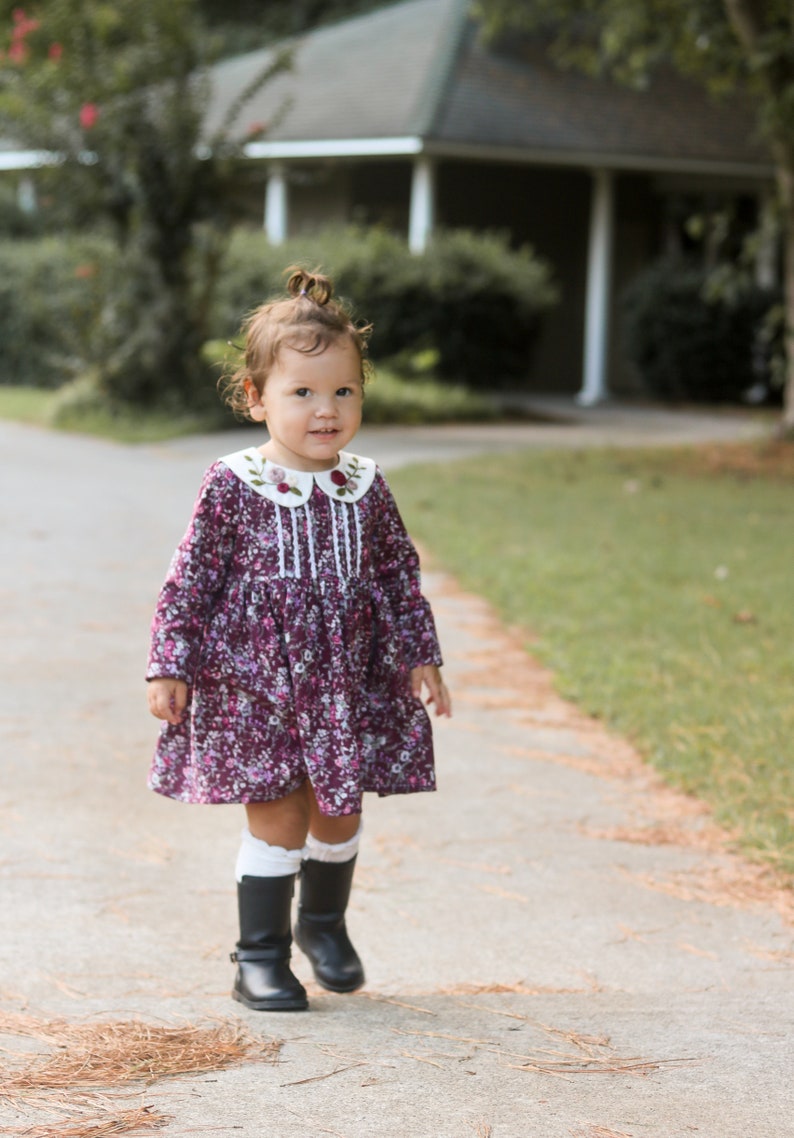 Kensington Dress and Top PDF Sewing Pattern, including sizes 12 months 14 years, Girls Dress Pattern, Collar, Pintucks image 2