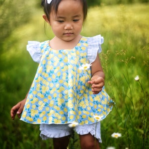 Abilene Baby Dress and Top PDF Sewing Pattern, including sizes Newborn 4 years, Baby Dress Pattern, Baby Top image 6