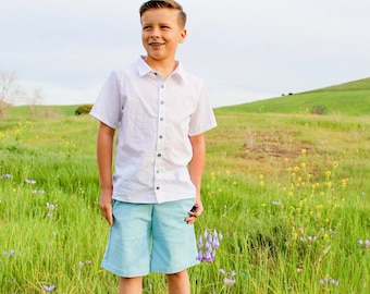 Mendoza Shorts PDF Sewing Pattern, including sizes 12 months - 14 years, Boys Shorts Pattern