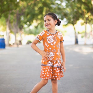 Hamilton Dress PDF Sewing Pattern, including sizes 12 months - 14 years, Girls Dress Pattern, Knit Dress Pattern